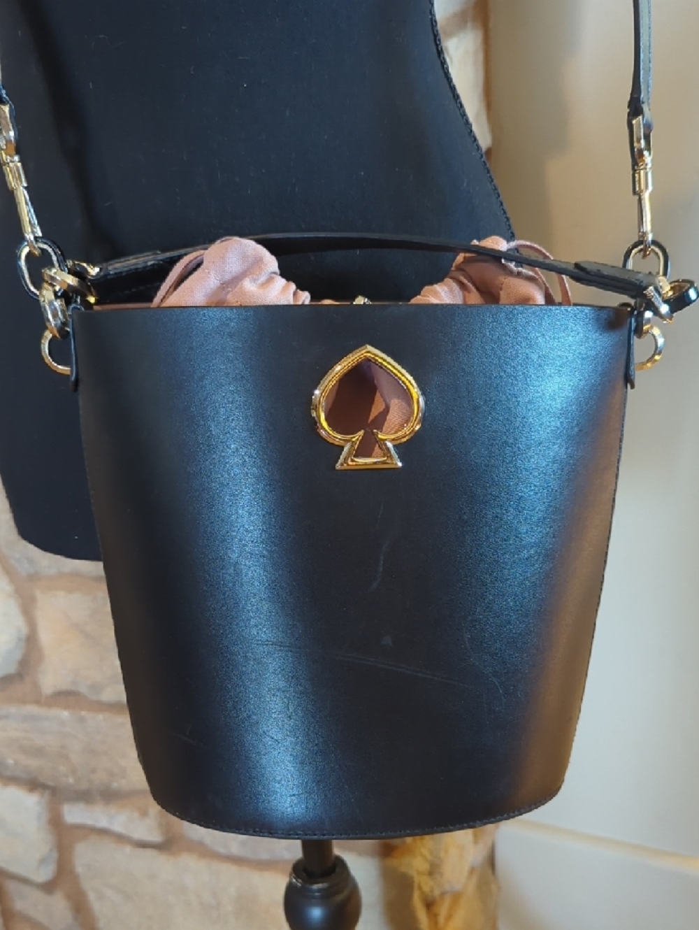 kate spade Black and Pink Trim Bucket Shoulder Bag - Picture 16 of 17